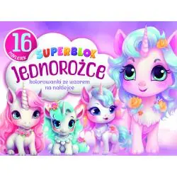 SUPERBLOK JEDNOROŻCE. KOLOROWANKI ZE WZOREM NA NAKLEJCE