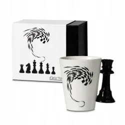 KUBEK SZACHISTY KRÓLOWA 350 ML PORCELANOWY W PUDEŁKU