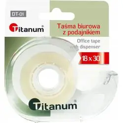 TAŚMA BIUROWA PRZEZROCZYSTA 18 MM × 30 M Z PODAJNIKIEM TITANUM
