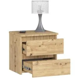 SZAFKA NOCNA AKORD CL2 DĄB ARTISAN 40 CM MAT 2 SZUFLADY 40X35X40 CM
