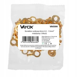 KONEKTOR OCZKOWY VAYOX VA0300 6 MM 0,5-1,5 MM² MIEDZIANY 100 SZT