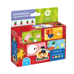 CZUCZU PUZZLE DO PARY ZWIERZĄTKA Z GOSPODARSTWA 14 ELEMENTÓW 18M+