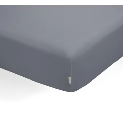 PRZEŚCIERADŁO Z GUMKĄ QUTUN 90 X 200 CM POPIELATE BAWEŁNA ORGANICZNA