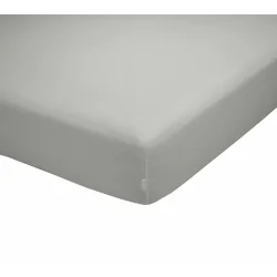 PRZEŚCIERADŁO Z GUMKĄ QUTUN 90 X 200 CM PERŁOWO-SZARE BAWEŁNA ORGANICZNA