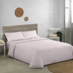KOMPLET POŚCIELI QUTUN BAWEŁNA ORGANICZNA 4 ELEMENTY PUDROWY RÓŻ 260X280 CM