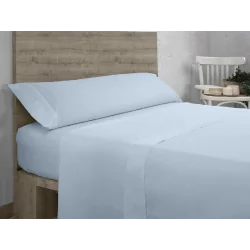KOMPLET POŚCIELI QUTUN BAWEŁNA ORGANICZNA 3 ELEMENTY JASNONIEBIESKA 170X280 CM