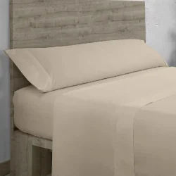 KOMPLET POŚCIELI QUTUN BAWEŁNA ORGANICZNA 3 ELEMENTY BEŻOWA 170X280 CM