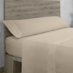 KOMPLET POŚCIELI QUTUN BAWEŁNA ORGANICZNA 3 ELEMENTY BEŻOWA 220X280 CM