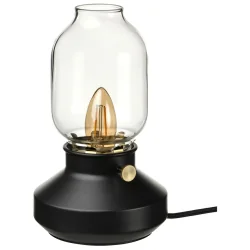 LAMPA STOŁOWA IKEA TÄRNABY 25 CM ANTRACYT ŚCIEMNIANA E14 SZKLANY KLOSZ