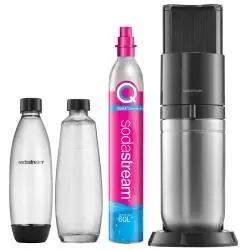 SODASTREAM DUO BLACK SATURATOR CO2 QUICK CONNECT 2 BUTELKI 1L CYLINDER CO2 W ZESTAWIE