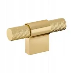 GAŁKA MEBLOWA ZŁOTA RIO T-BAR 68 MM PRĄŻKOWANA ALUMINIOWA