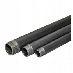 RURA GWINTOWANA CZARNA 1/2" X 150 MM DWA GWINTY SOLIDNA MOCNA
