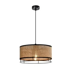 LAMPA WISZĄCA CANDELLUX ARDI 1X60 W E27 ABAŻUR TKANINA NATURALNY BEŻ BOHO