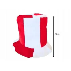 KAPELUSZ KIBICA POLSKA CYLINDER BIAŁO CZERWONY NA MECZ 58-60 CM