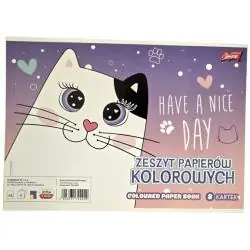 PAPIER KOLOROWY A5 8 ARKUSZY 80 G/M2 KOTEK HAVE A NICE DAY