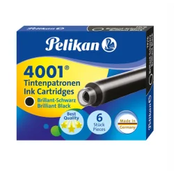 NABOJE ATRAMENTOWE KRÓTKIE CZARNE 6 SZTUK PELIKAN