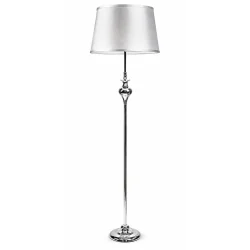 LAMPA PODŁOGOWA DO SALONU I SYPIALNI CANDELLUX PRIMA SREBRNA ABAŻUR E27 60W