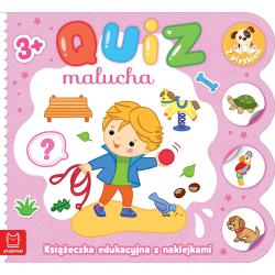 KSIĄŻECZKA EDUKACYJNA Z NAKLEJKAMI Z PIESKIEM. QUIZ MALUCHA 3+