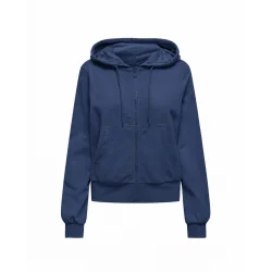 BLUZA Z KAPTUREM ROZPINANA NIEBIESKA ROZMIAR L ONLY