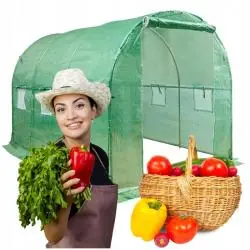 TUNEL FOLIOWY FOLIA SZKLARNIA GARDEN MASTER 2X3,5 M 7M2 ZIELONY 6 OKIEN