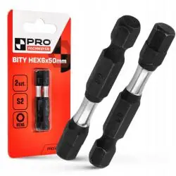 BITY UDAROWE HEX6 50 MM PRO FACHMAYER STAL S2 BLACK 2 SZTUKI