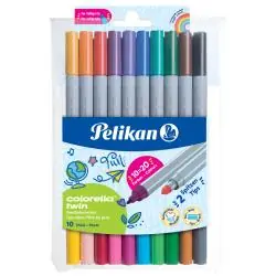MAZAKI DWUSTRONNE PELIKAN COLORELLA TWIN 10 SZT. 20 KOLORÓW