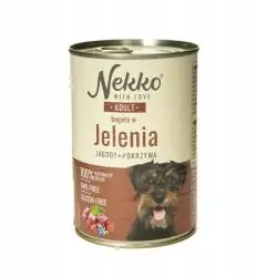 KARMA MOKRA DLA PSA JELEŃ JAGODY POKRZYWA 400 G NEKKO