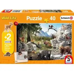 PUZZLE LEŚNE ZWIERZĘTA 40 ELEMENTÓW + 2 FIGURKI DLA DZIECI SCHMIDT 4+