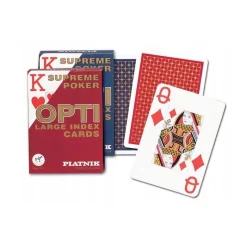 KARTY POKEROWE OPTI POKER 55 SZT PLASTIKOWANE DUŻE INDEKSY PIATNIK 8+