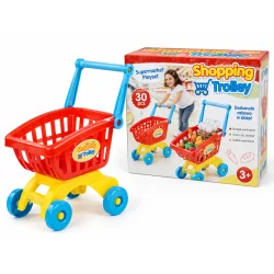 WÓZEK SKLEPOWY KOSZYK SHOPPING TROLLEY Z AKCESORIAMI DLA DZIECI LEAN TOYS 3+