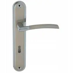 KLAMKA DRZWIOWA DOMINO PRESTO CHROM NIKIEL BB72 SZYLD 240 MM