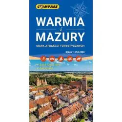 WARMIA I MAZURY MAPA ATRAKCJI TURYSTYCZNYCH 1:225 000