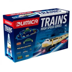 KOLEJKA DUMICA HIGH SPEED TRAIN SET DELUXE 62 ELEMENTY LOKOMOTYWA 3 WAGONY 3+