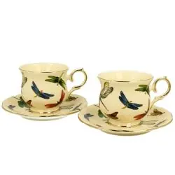 FILIŻANKI PORCELANOWE 2 SZT 260 ML ZE SPODKAMI WAŻKI