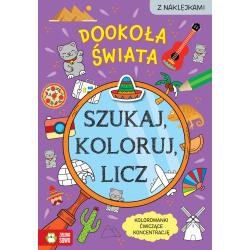 DOOKOŁA ŚWIATA. SZUKAJ, KOLORUJ I LICZ