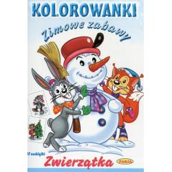 ZWIERZĄTKA. ZIMOWE ZABAWY. KOLOROWANKI