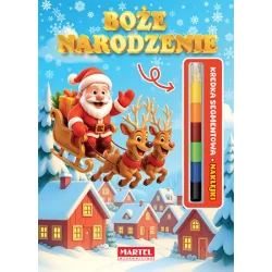 BOŻE NARODZENIE Z KREDKĄ SEGMENTOWĄ + NAKLEJKI