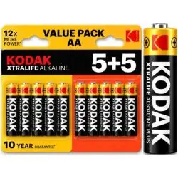 BATERIE KODAK XTRALIFE AA LR6 1,5V ALKALICZNE 10 SZTUK PALUSZKI