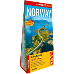 NORWEGIA LAMINOWANA MAPA SAMOCHODOWOTURYSTYCZNA 1:1 000 000