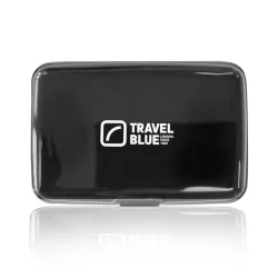 PORTFEL RFID ALUMINIOWY NA KARTY PŁATNICZE CZARNY TRAVEL BLUE