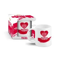 KUBEK CERAMICZNY BOSS 300 ML POLSKA SERCE PATRIOTYCZNY