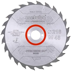 TARCZA PILARSKA METABO 216X30 48 ZĘBÓW WZ 2,4 MM 628041000
