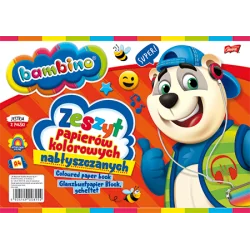 BAMBINO PAPIER KOLOROWY NABŁYSZCZANY A4 10 KARTEK 90 G/M2