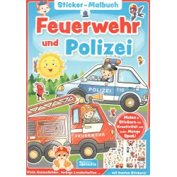 FEUERWEHR UND POLIZEI STICKER MALBUCH