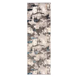 CHODNIK DYWANOWY LAKE 60X300 CM NIEBIESKO-SZARY