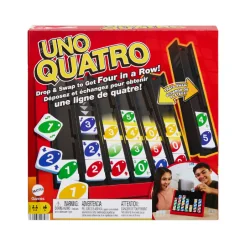 UNO QUATRO GRA PLANSZOWA LOGICZNA STRATEGICZNA KOLORY I CYFRY MATTEL 7+