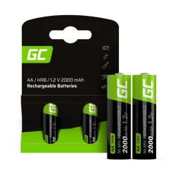 AKUMULATORKI GR06 AA 2000 MAH 1,2 V NIMH 2 SZTUKI GREEN CELL