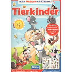 MEIN MALBUCH MIT STICKERN! TIERKINDER