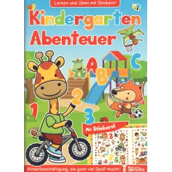 KINDERGARTEN ABENTEUER. LERNEN UND UBEN MIT STICKERN!