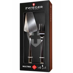 KOMPLET DESEROWY 6 WIDELCÓW + SZPATUŁKA DO CIASTA ZWIEGER MULTIMA